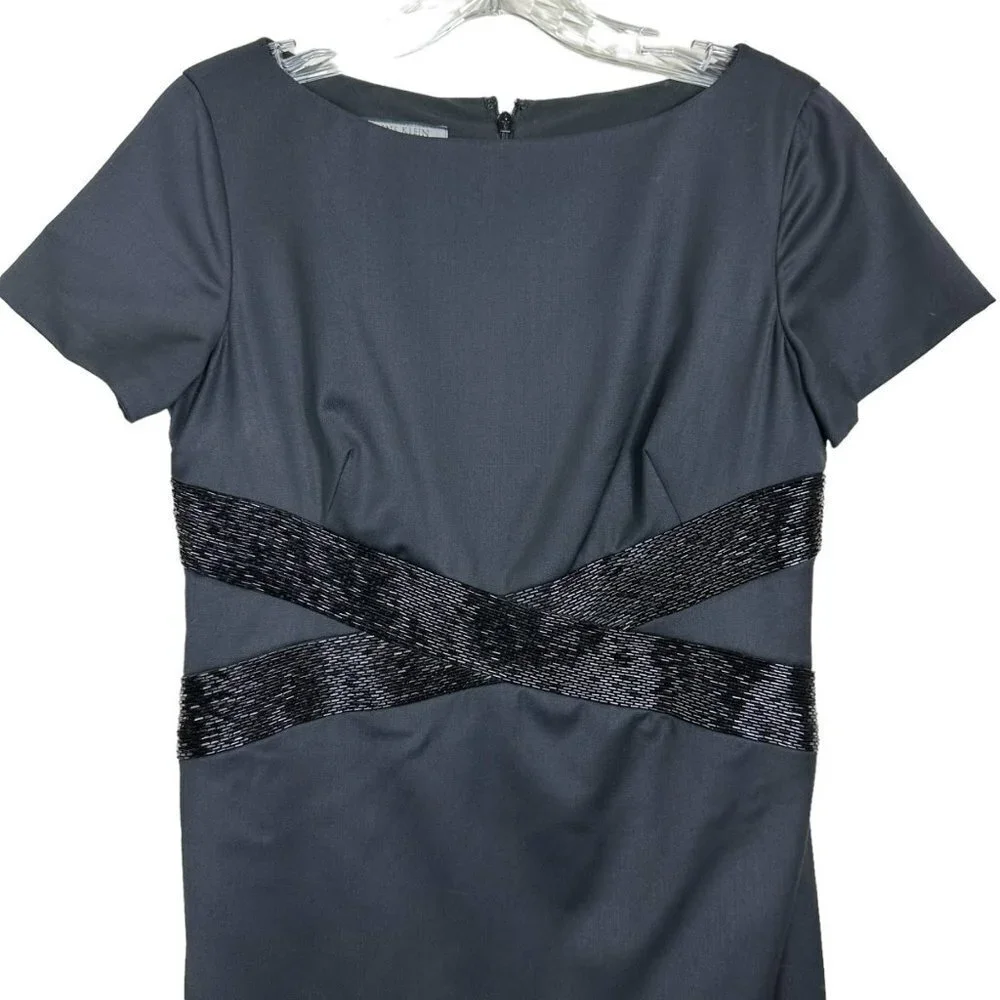 Ann Klein Black Sequioned Stretch Business‎ Dress 4